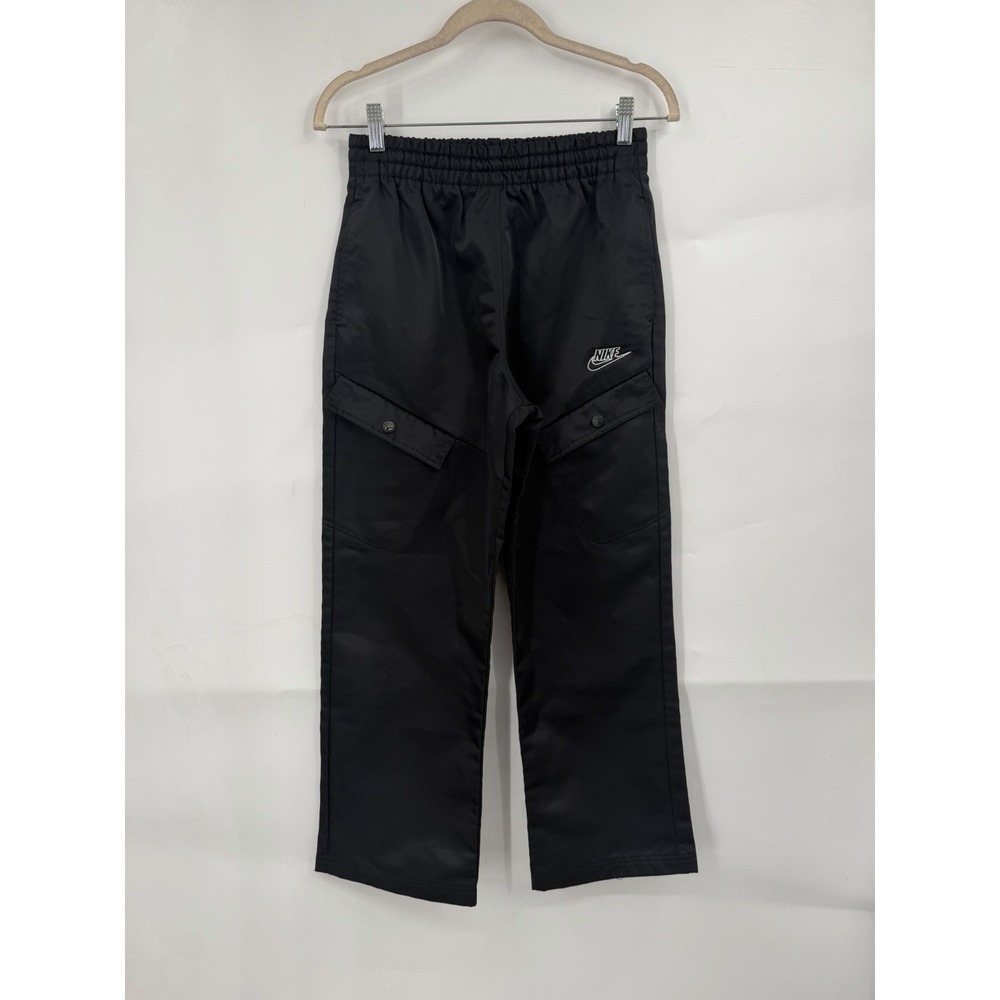 Nike NSW Novelty Capsule Pants Women L Black Wide Leg Cargo Track Athletic Gym - Picture 2 of 10